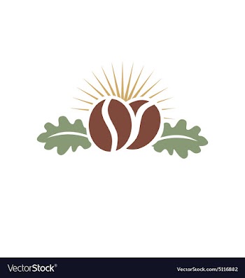 					Coffee bean with leaf abstract logo vector image														