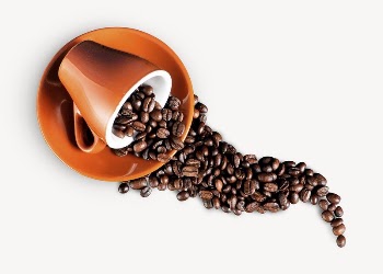 Coffee beans cup collage element, | Free PSD - rawpixel