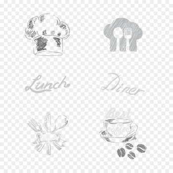 Coffee Cafe Restaurant Cook Knife and Fork Inn - Restaurants element vector painted chalk 