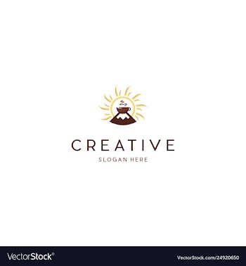 Coffee cafe sunlight creative business logo design vector image