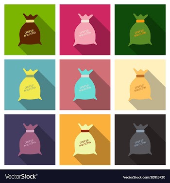 Coffee canvas bag on a transparent background vector image