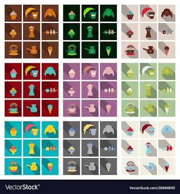 Coffee color drawn collection sketch set with vector image
