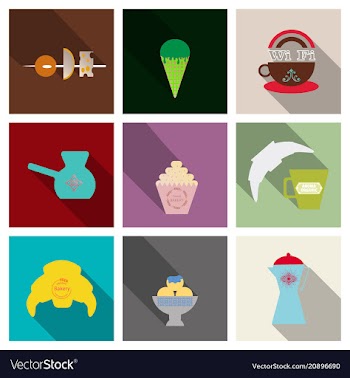 Coffee color drawn collection sketch set with vector image