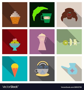 Coffee color drawn collection sketch set with vector image