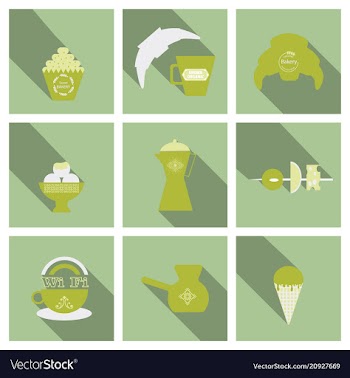 Coffee color drawn collection sketch set with vector image
