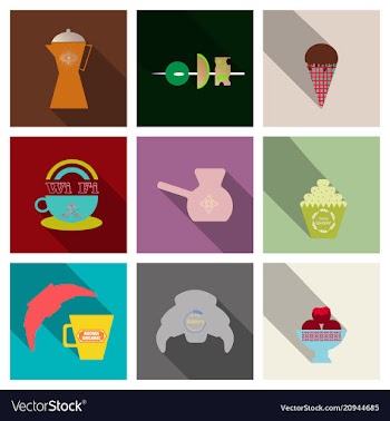 Coffee color drawn collection sketch set with vector image