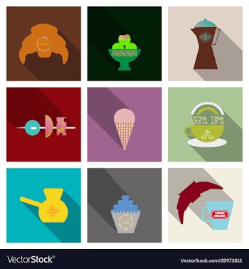 Coffee color drawn collection sketch set with vector image
