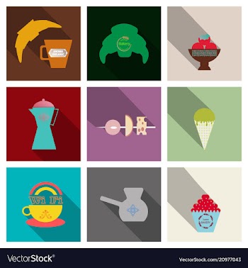 Coffee color drawn collection sketch set with vector image