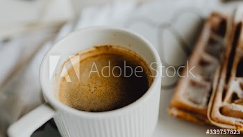 Coffee cup close up