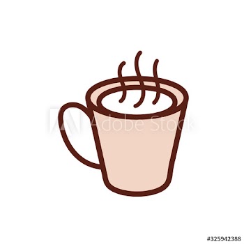 coffee cup drink line and fill style