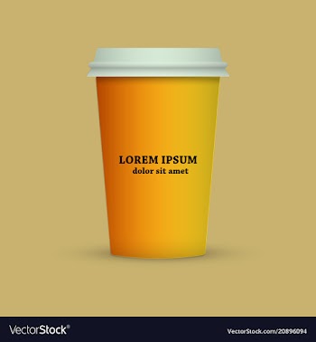 Coffee cup in beach colors style vector image
