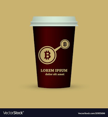 Coffee cup in electronic digital style vector image