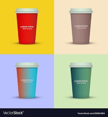 Coffee cup in fresh colors style vector image