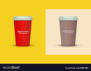 Coffee cup in fresh colors style vector image