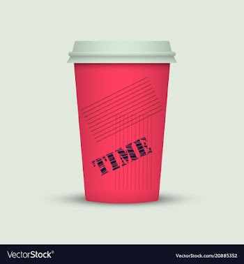 Coffee cup in fresh colors style vector image