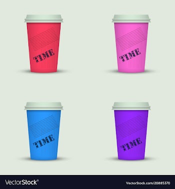Coffee cup in fresh colors style vector image