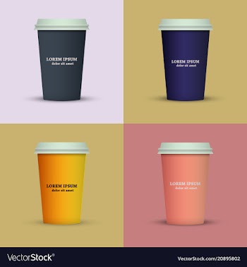 Coffee cup in fresh colors style vector image