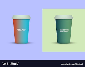 Coffee cup in fresh colors style vector image