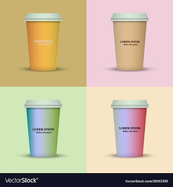 Coffee cup in fresh colors style vector image