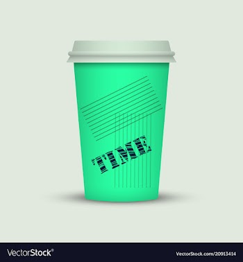 Coffee cup in fresh colors style vector image
