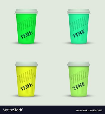 Coffee cup in fresh colors style vector image