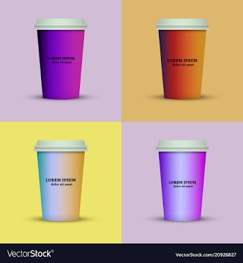 Coffee cup in fresh colors style vector image