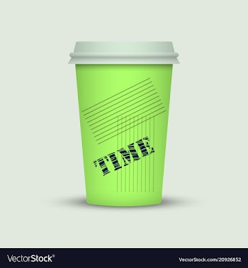 Coffee cup in fresh colors style vector image