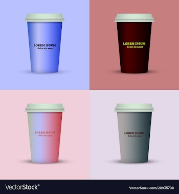 Coffee cup in fresh colors style vector image