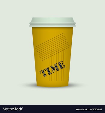 Coffee cup in fresh colors style vector image