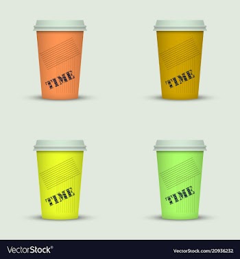 Coffee cup in fresh colors style vector image