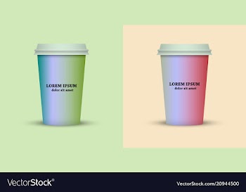 Coffee cup in fresh colors style vector image