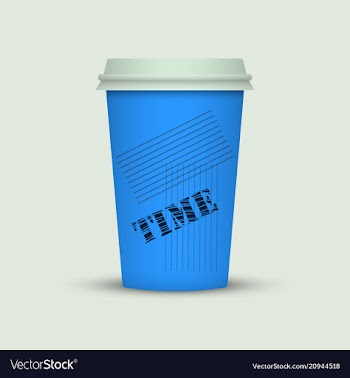 Coffee cup in fresh colors style vector image