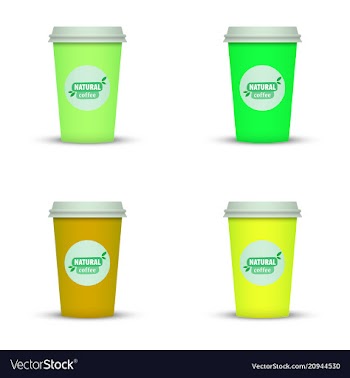 Coffee cup in fresh colors style vector image