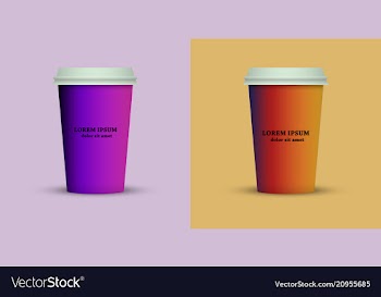Coffee cup in fresh colors style vector image