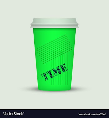 Coffee cup in fresh colors style vector image