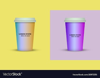Coffee cup in fresh colors style vector image