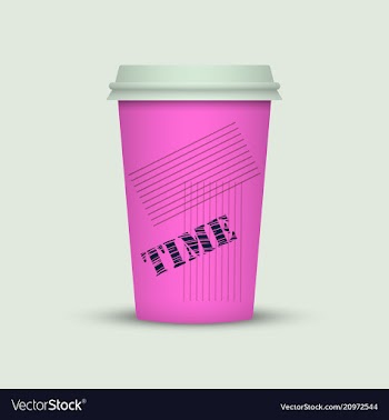 Coffee cup in fresh colors style vector image
