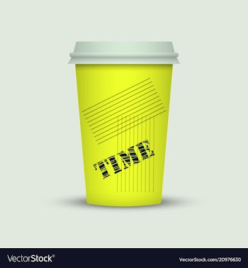Coffee cup in fresh colors style vector image