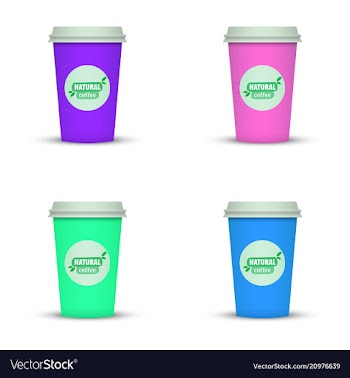 Coffee cup in fresh colors style vector image