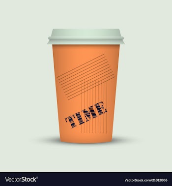 Coffee cup in fresh colors style vector image