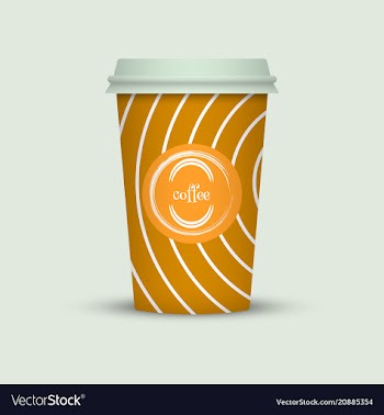 Coffee cup in hipster low poly style with text vector image