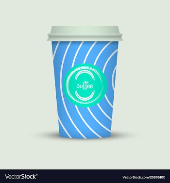 Coffee cup in hipster low poly style with text vector image