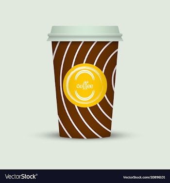 Coffee cup in hipster low poly style with text vector image