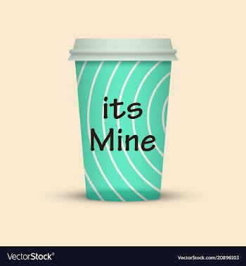 Coffee cup in hipster low poly style with text vector image