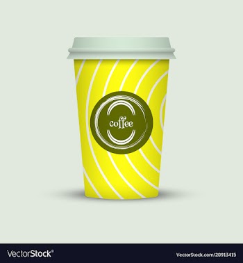 Coffee cup in hipster low poly style with text vector image