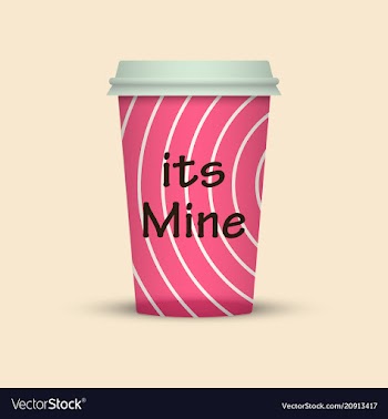 Coffee cup in hipster low poly style with text vector image