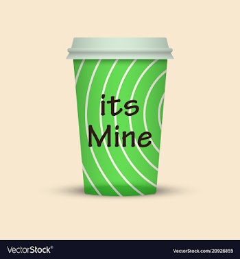 Coffee cup in hipster low poly style with text vector image
