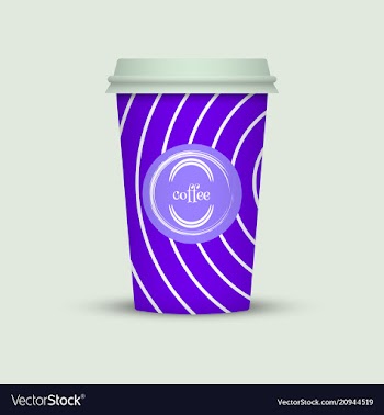 Coffee cup in hipster low poly style with text vector image