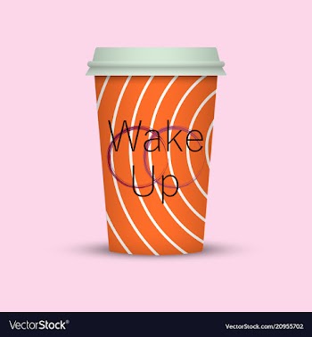 Coffee cup in hipster low poly style with text vector image
