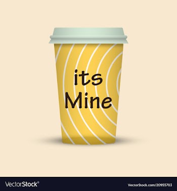 Coffee cup in hipster low poly style with text vector image